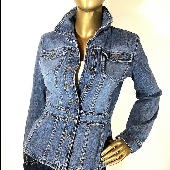 denim fitted jacket womens
